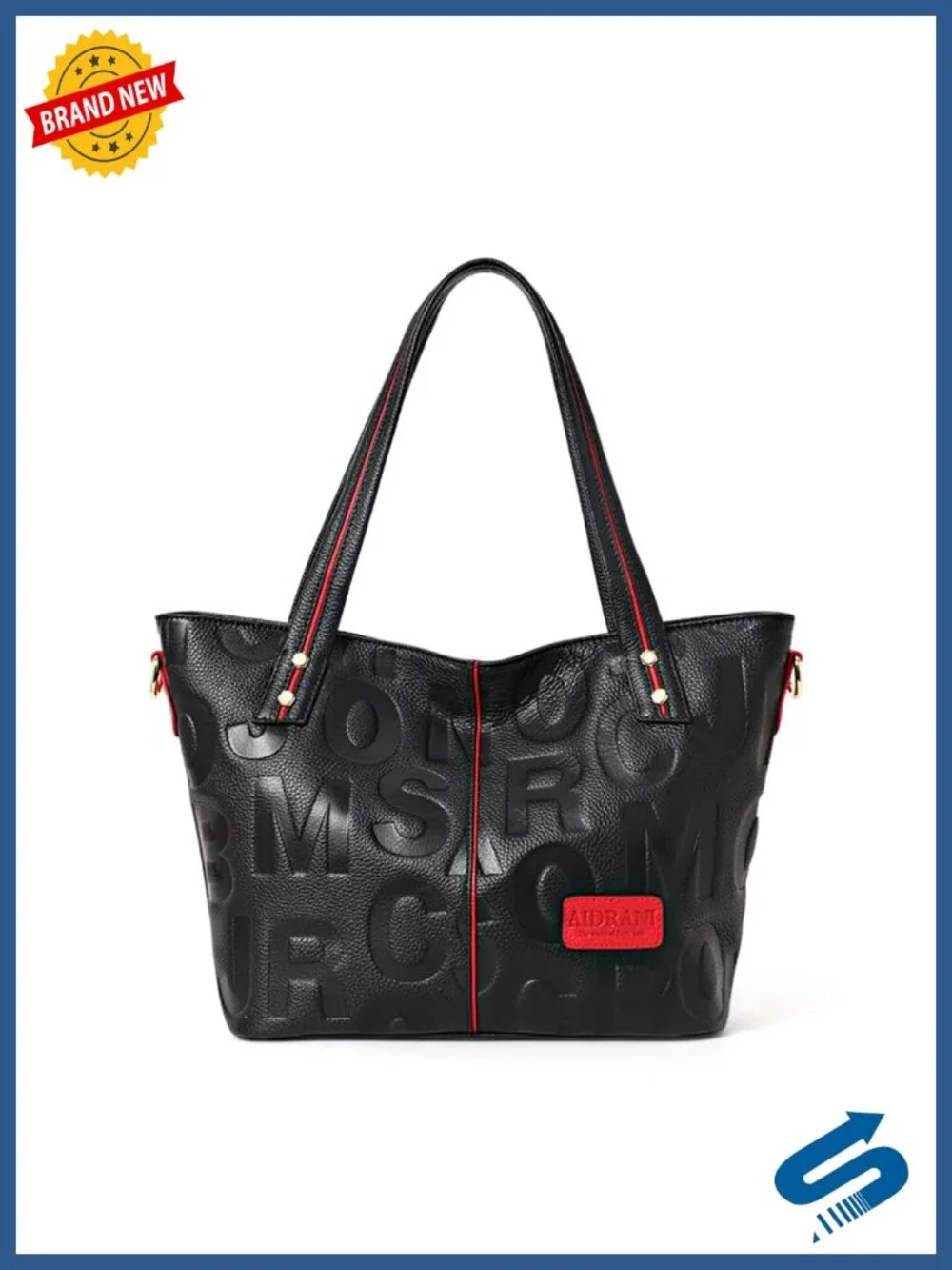 Genuine Leather Women's Tote Bag Large Capacity Cowhide Leather Handbag Hobo
